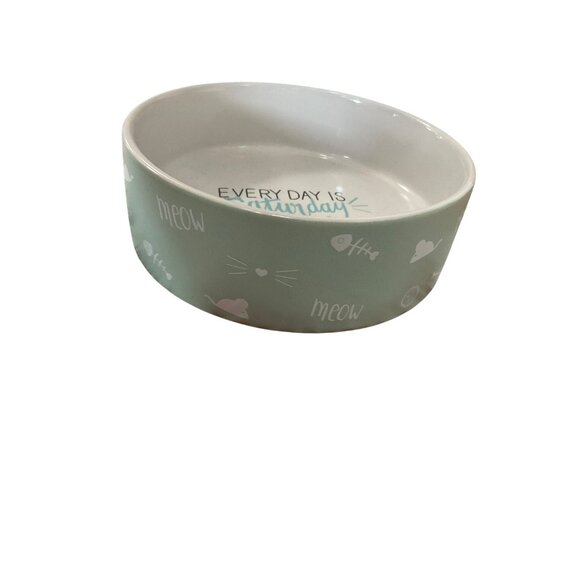 Every Day Is Caturday Ceramic Cat Bowl - Picture 2 of 4